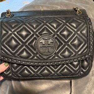 Tory Burch Marion Black Quilted Shoulder Bag